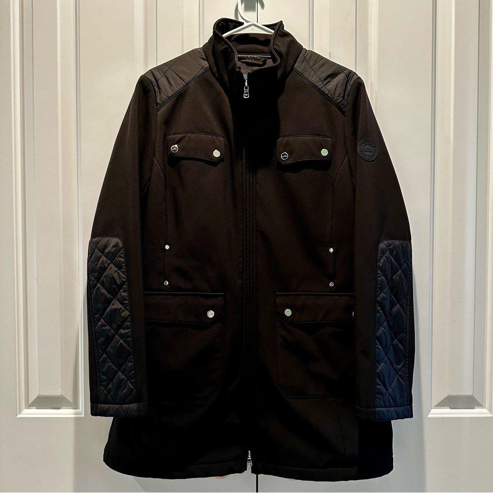 Ralph Lauren Black Beautiful Lined Mockneck Jacket with quilted details L